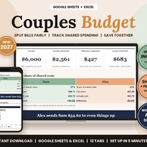 Couples Budget Planner template by FinTrack Hub – image 1